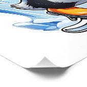 Winter Penguin Ice Staking Foto Afdruk (Hoek)