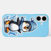Winter Penguin Ice Staking iPhone Case (Achterkant (horizontaal))