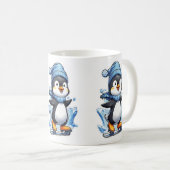 Winter Penguin Ice Staking Koffiemok (Voorkant rechts)