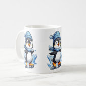 Winter Penguin Ice Staking Koffiemok (Voorkant links)