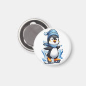Winter Penguin Ice Staking Magneet (Voorkant / Achterkant)