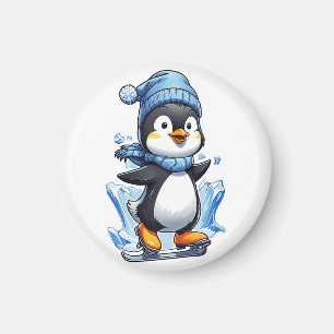 Winter Penguin Ice Staking Magneet