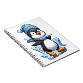Winter Penguin Ice Staking Notitieboek (Rechterzijde)