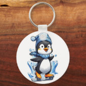 Winter Penguin Ice Staking Sleutelhanger (Achterkant)