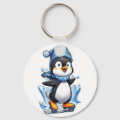 Winter Penguin Ice Staking Sleutelhanger (Achterkant)