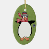 Winter Penguin Keramische kerstversiering Keramisch Ornament (Rechts)