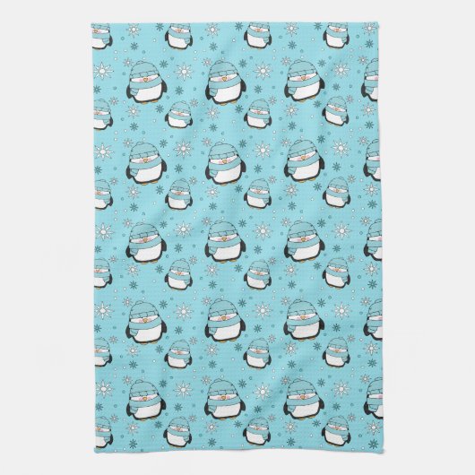 Winter Penguin Kitchen Towel Theedoek (Verticaal)