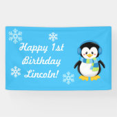 Winter Penguin Party Banner (Horizontaal)