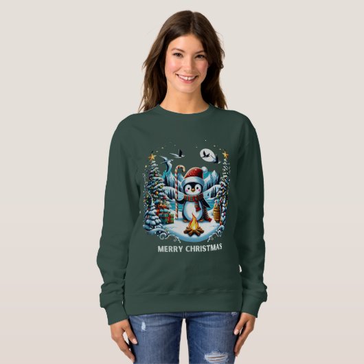 Winter Penguin Schattige Sweatshirt (Voorkant volledig)