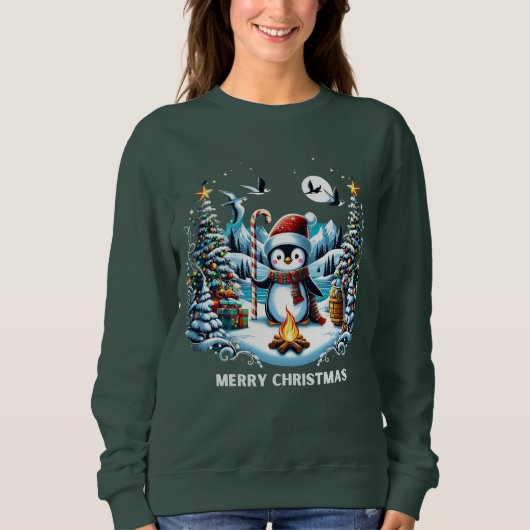 Winter Penguin Schattige Sweatshirt (Voorkant)