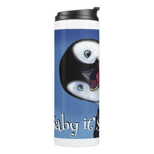 Winter Penguin Thermosbeker (Gedraaid links)
