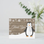 Winter Penguin White Snowflake Hartelijk dank Bedankkaart (Staand voorkant)