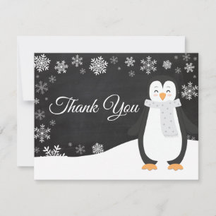 Winter Penguin Winter Snowflake Hartelijk dank Bedankkaart
