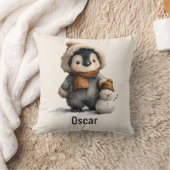 Winter Penguin with Snowman Design Kussen (Deken)