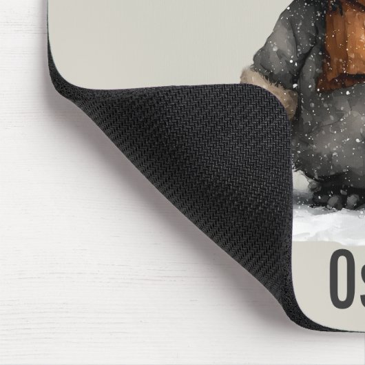 Winter Penguin with Snowman Design Muismat (Hoek)