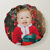 Winter Penguin with Snowman Design Rond Kussen (Achterkant)