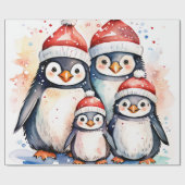 Winter Penguin Wonderland Wrap Cadeaupapier (Vlak)