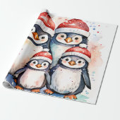 Winter Penguin Wonderland Wrap Cadeaupapier (Uitgerold)