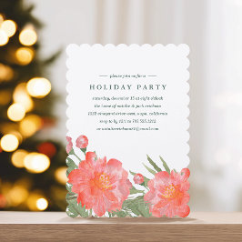 Winter Peony Holiday Party Uitnodiging