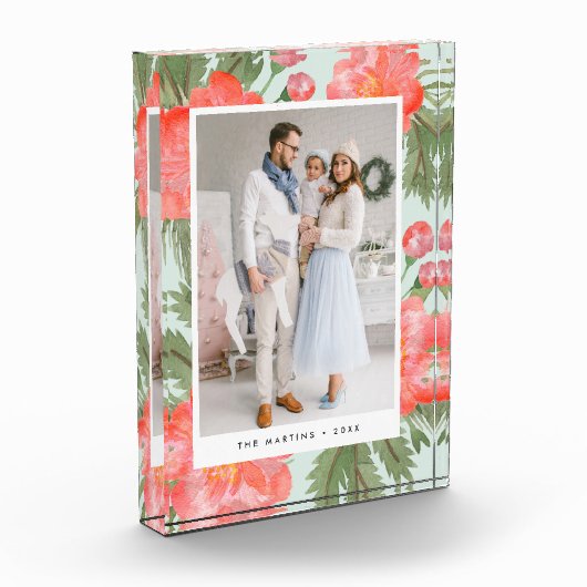 Winter Peony Holiday Photo Block Fotoblokken (Links)