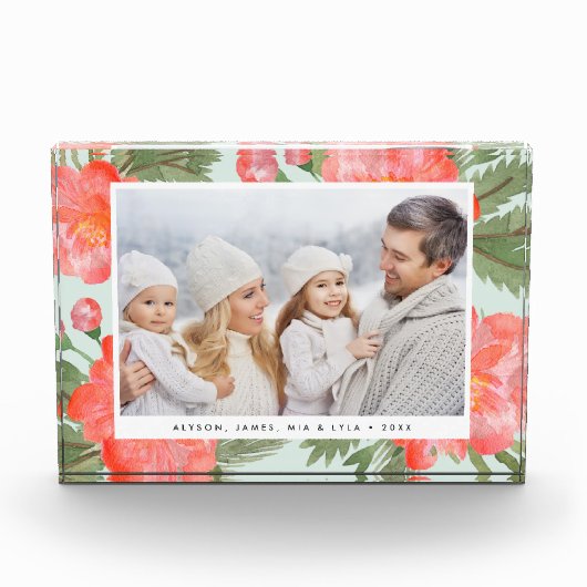 Winter Peony Holiday Photo Block Fotoblokken (Voorkant)