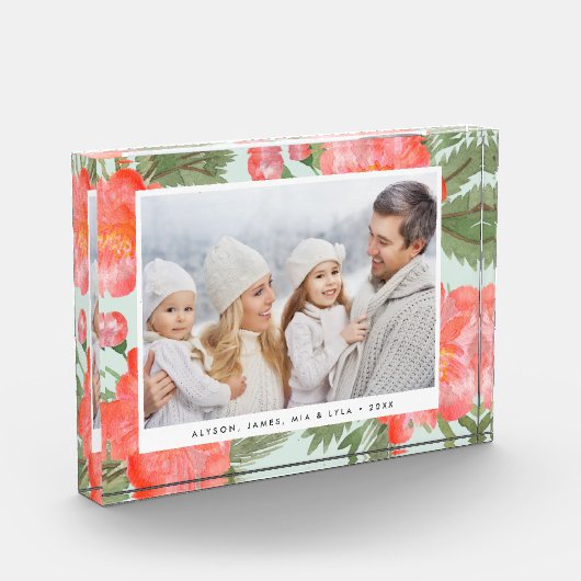 Winter Peony Holiday Photo Block Fotoblokken (Links)