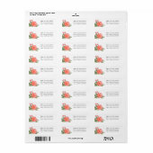 Winter Peony Return Address Etiket (Full Sheet)