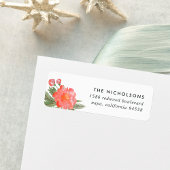 Winter Peony Return Address Etiket