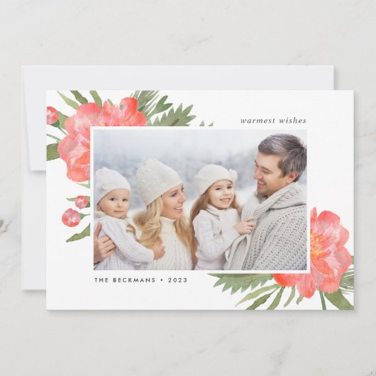 Winter Peony | Vakantieknopkaart Feestdagenkaart (Voorkant)