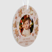 Winter peperkoek Baby Eerste Kerstmis Foto Ornament (voorkant)