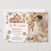 Winter peperkoek Kerstkoekje Verjaardag Foto Kaart (Voorkant)