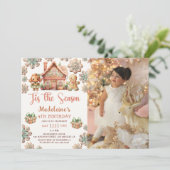 Winter peperkoek Kerstkoekje Verjaardag Foto Kaart (Staand voorkant)