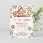 Winter peperkoek Kerstkoekje Verjaardagsfeest Kaart (Staand voorkant)