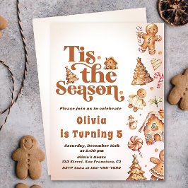 Winter peperkoek Kerstkoekje Verjaardagsfeest Kaart