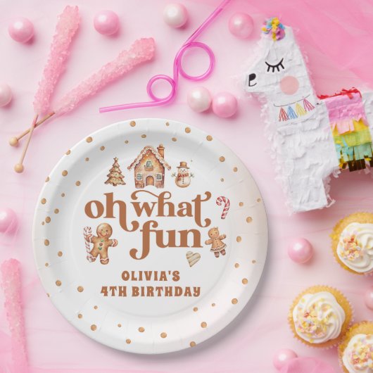 Winter peperkoek Kerstkoekje Verjaardagsfeest Papieren Bordje (Feest)