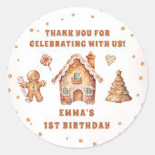 Winter peperkoek Kerstkoekje Verjaardagsfeest Ronde Sticker (Voorkant)