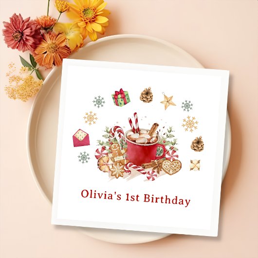 Winter peperkoek Kerstkoekjes Verjaardag Servet
