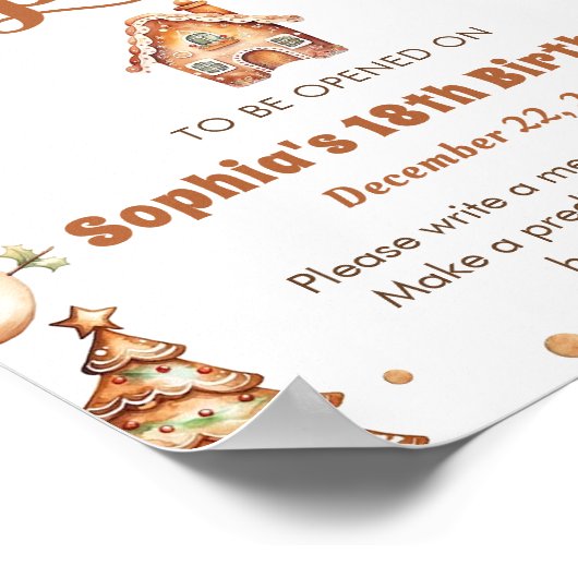 Winter peperkoek Kerstmis Cookie Time Capsule Poster (Hoek)