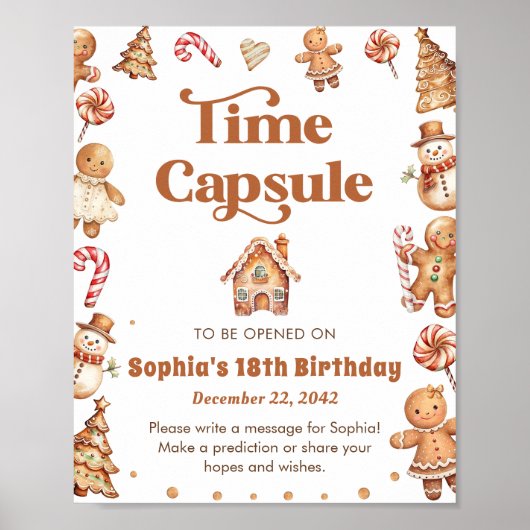 Winter peperkoek Kerstmis Cookie Time Capsule Poster (Voorkant)
