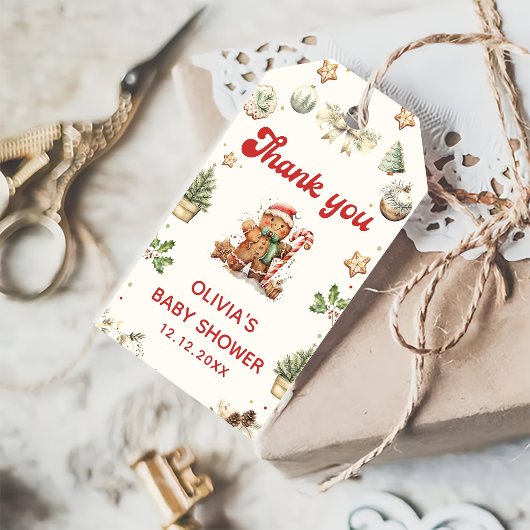 Winter peperkoek Kerstmis Santa Baby shower Cadeaulabel