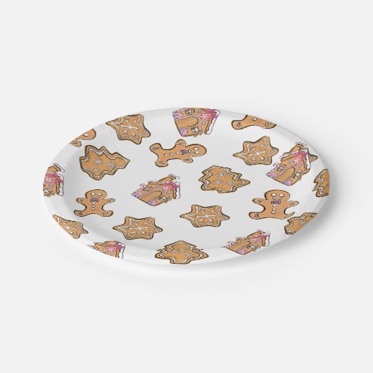 Winter peperkoek zoete traktatie vakantie papieren bordje (Gekanteld)