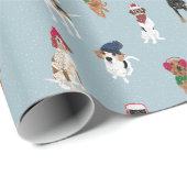 Winter Pet Coonhounds Cadeaupapier (Rol Hoek)