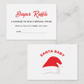 Winter Pet Santa Baby shower Luier Raffle Naam Informatiekaartje (Voorkant / Achterkant)