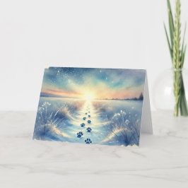 Winter Pet Sympathy Watercolor Card Kaart