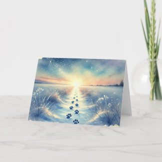 Winter Pet Sympathy Watercolor Card Kaart