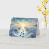 Winter Pet Sympathy Watercolor Card Kaart (Gele Bloem)