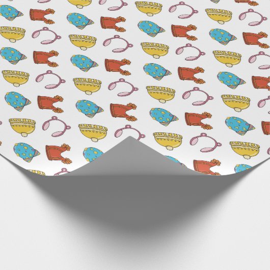 Winter petten kleurrijk schattig cadeaupapier (Hoek)