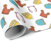 Winter petten kleurrijk schattig cadeaupapier (Rol Hoek)