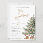 Winter Photo Wedding Holiday Invitation Kaart (Voorkant)