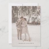 Winter Photo Wedding Holiday Invitation Kaart (Achterkant)